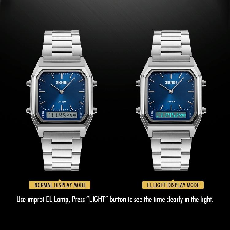 Waterproof Dual Display Men Outdoor Watch - Gold 8