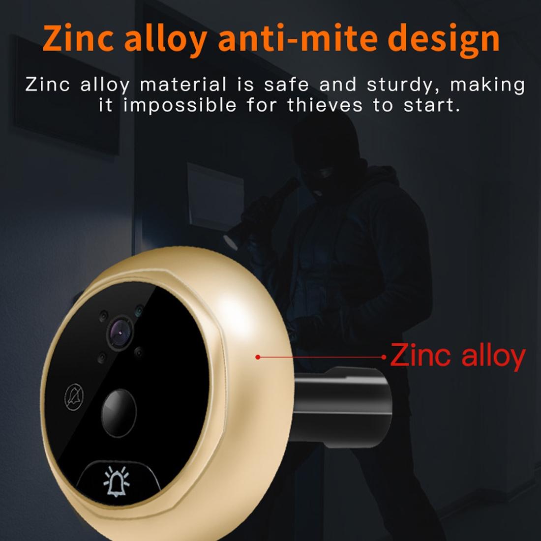 Smart Digital Door Viewer With Motion Detection And Video Alarm - 4.3 Screen - Tf Card Support - Gold 4