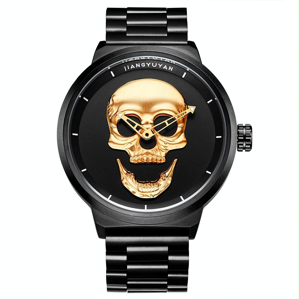 Stainless Steel Men Quartz Watch - Gold Band
