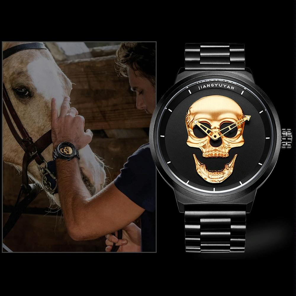 Stainless Steel Men Quartz Watch - Gold Band 6