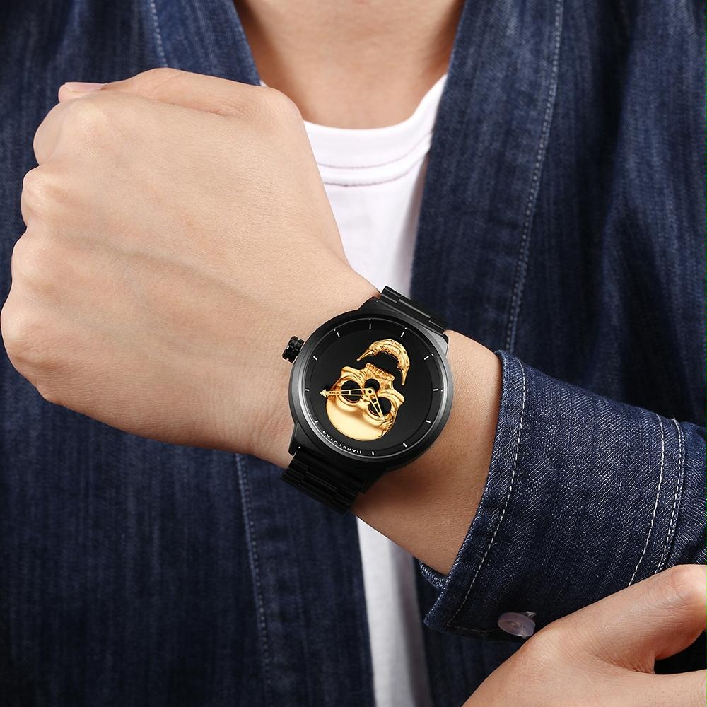Stainless Steel Men Quartz Watch - Gold Band 7