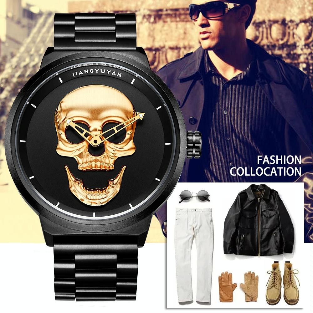 Stainless Steel Men Quartz Watch - Gold Band 9