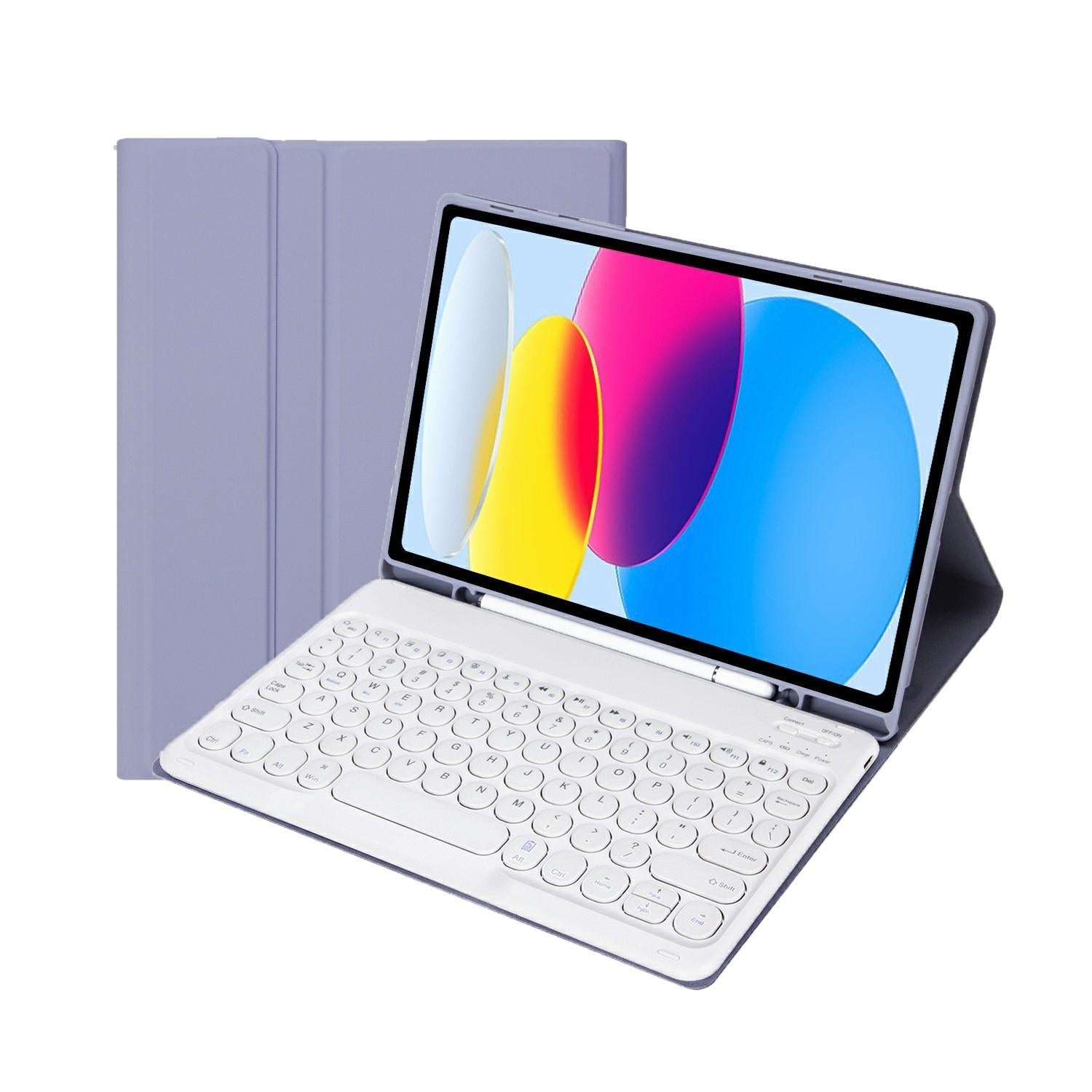 2022 Ipad 10.9 Bluetooth Keyboard Leather Case With Pen Slot - Lambskin Texture - Gold 6