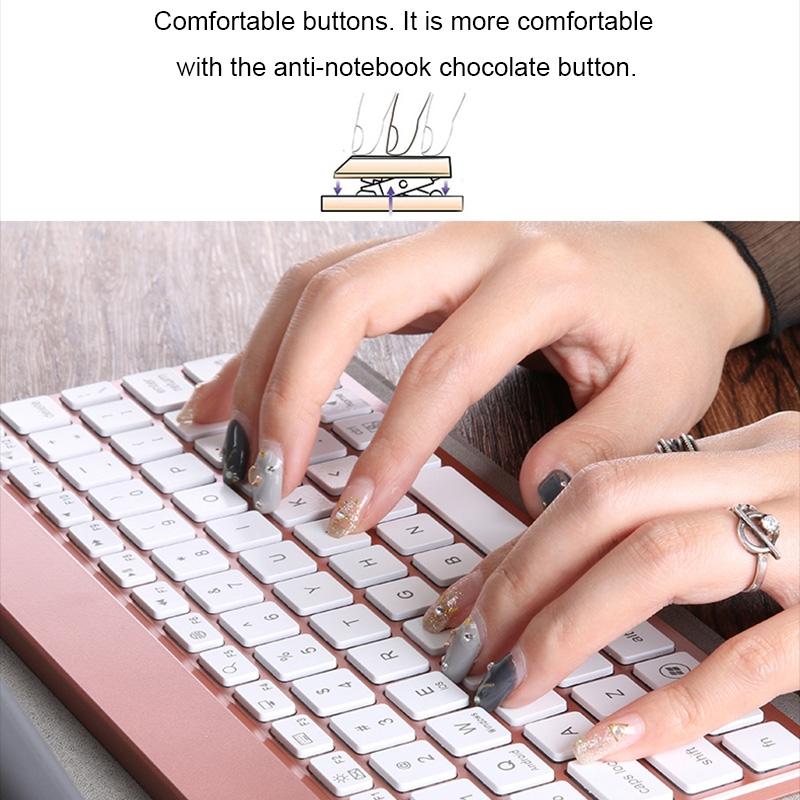 Detachable Bluetooth Keyboard & Leather Tablet Case For Ipad Pro / Air 9.7 With Colourful Backlight & Holder - Champagne Gold 7