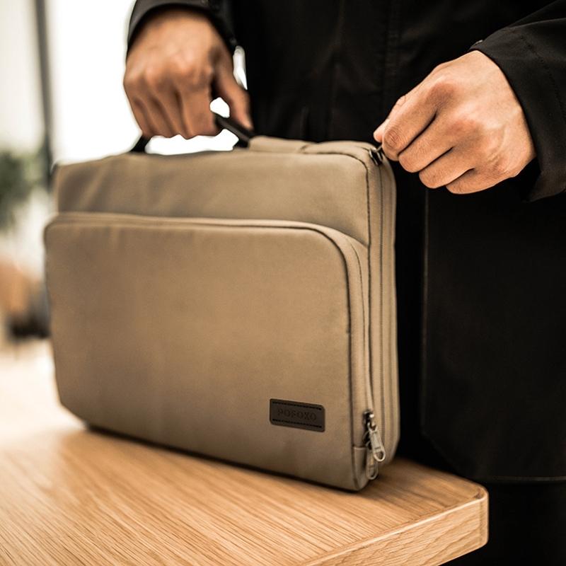 Waterproof Laptop Handbag - Portable and Durable - Khaki 8