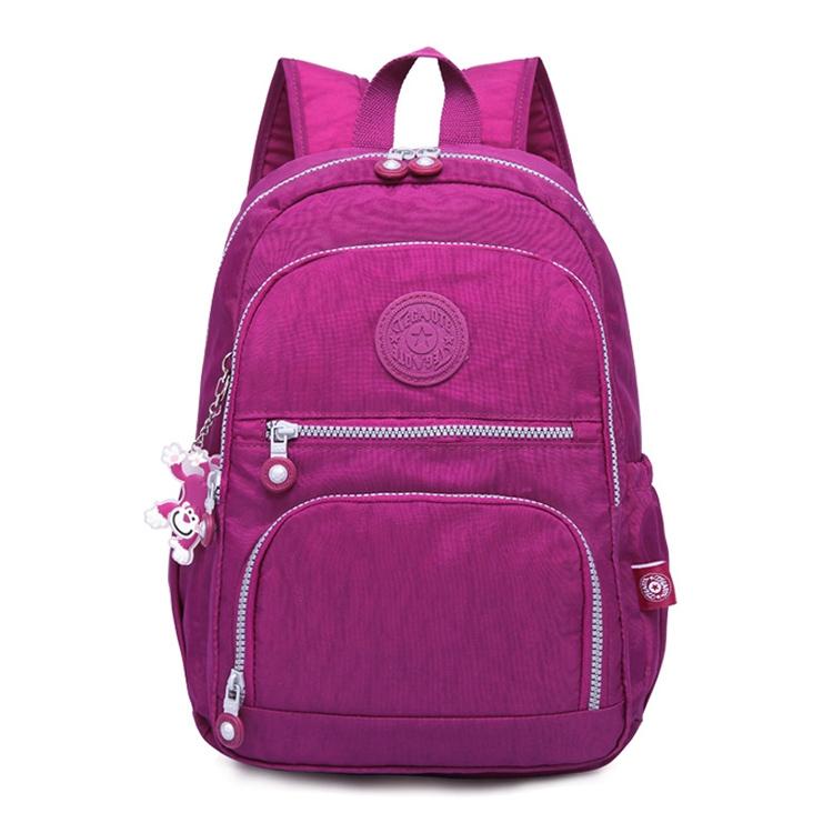 Versatile Teen Backpack for School & Travel - 27x13x37cm - Purple Red