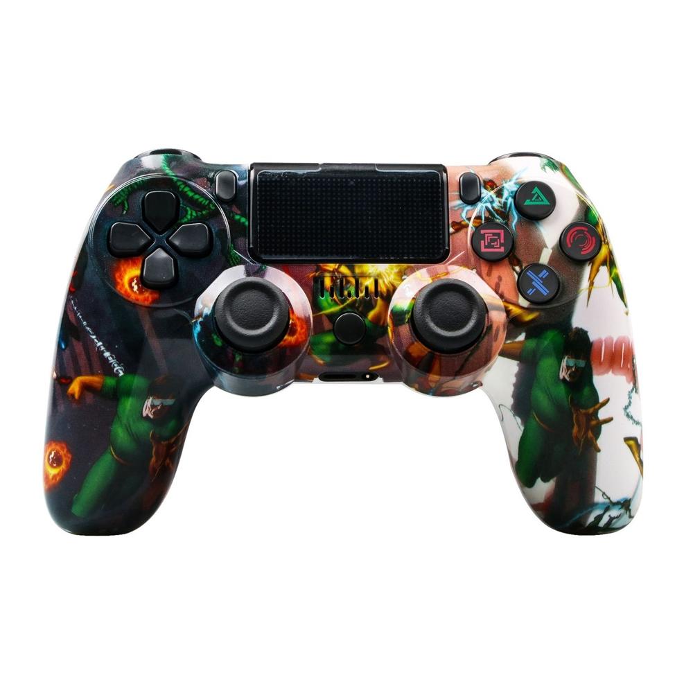 Wireless Bluetooth Game Controller for Ps4 with Dual Vibration and Light Strip - Hulk 1