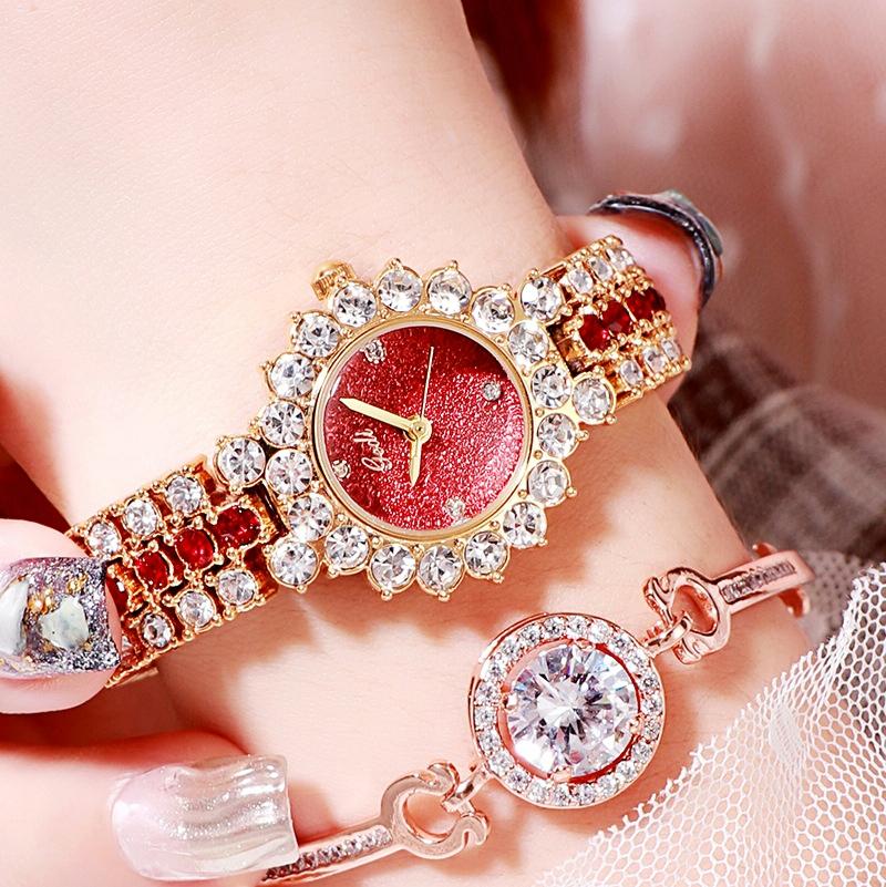 Women Quartz Bracelet Watch with Diamond Accents - Silver Shell White Plate