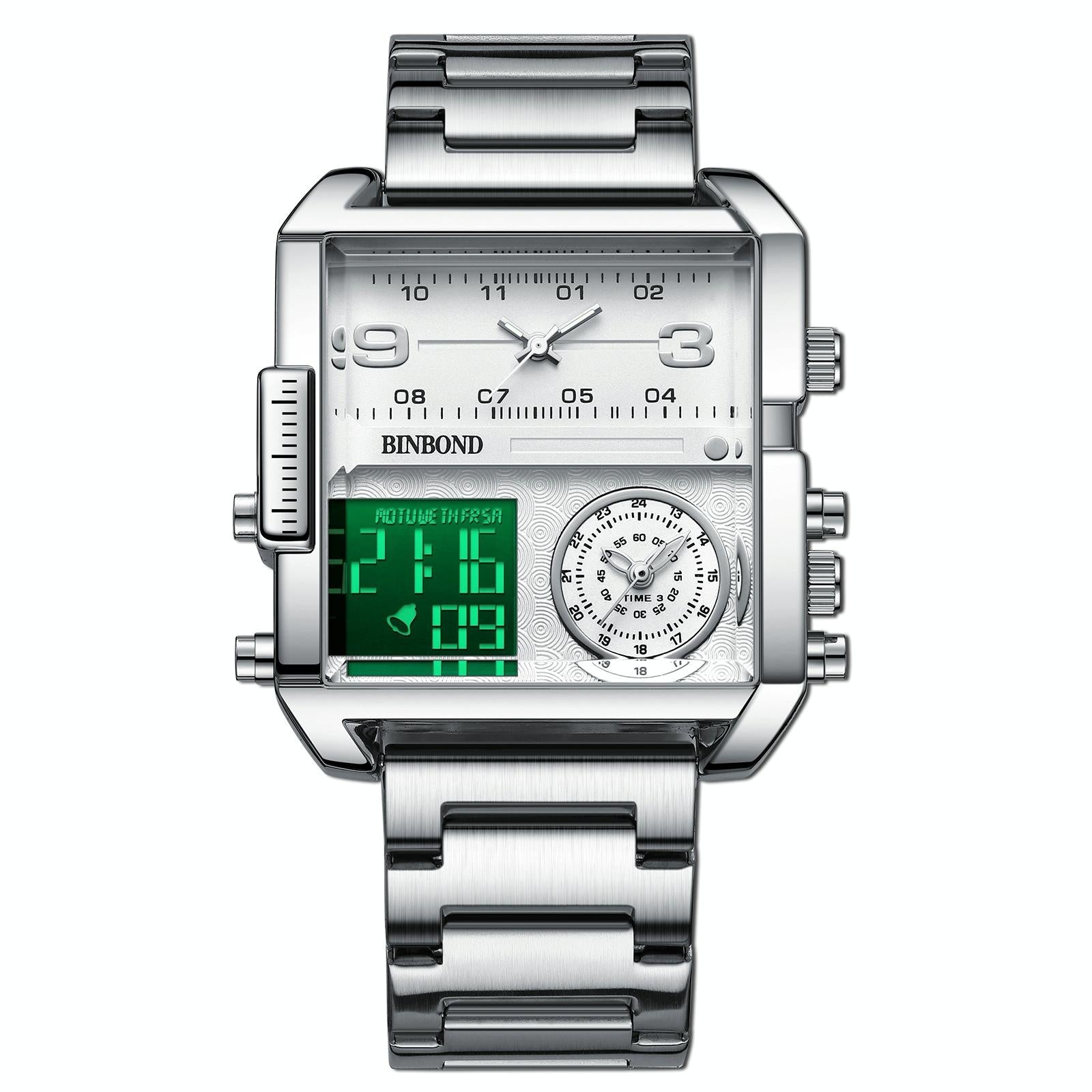 Waterproof Square Multifunctional Sports Quartz Watch - Full-Gold-Gold 13
