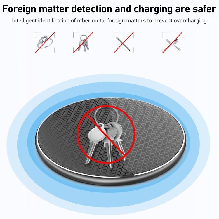 15W Round Desktop Wireless Charger + Type C Cable 5