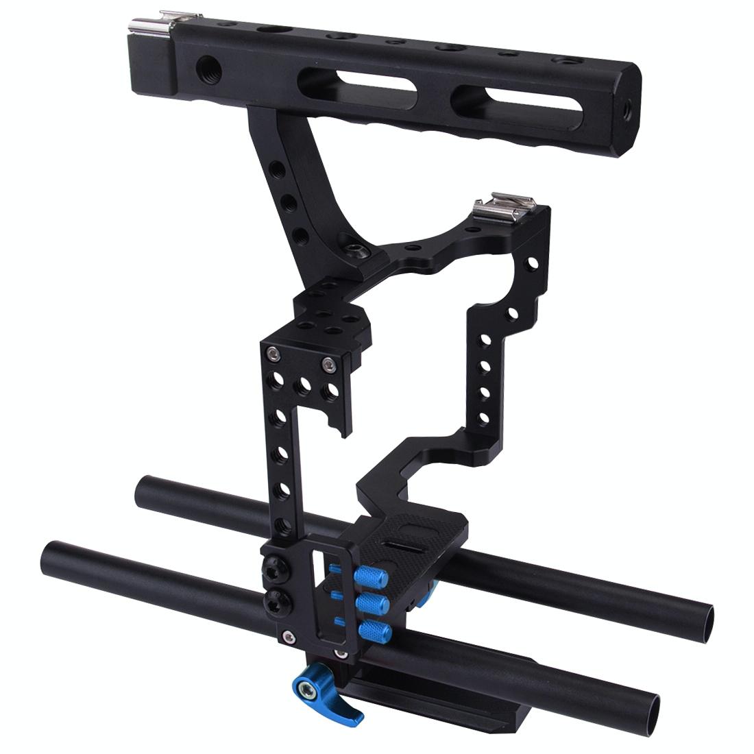 Camera Cage Stabilizer With Handle - Blue for Sony A7 / A7S / A7R 3