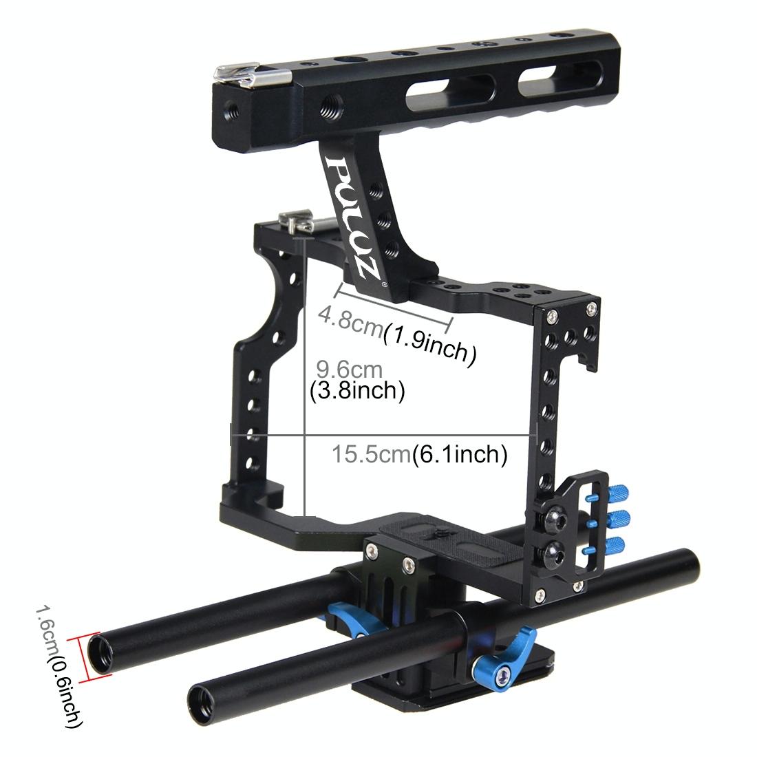 Camera Cage Stabilizer With Handle - Blue for Sony A7 / A7S / A7R 6