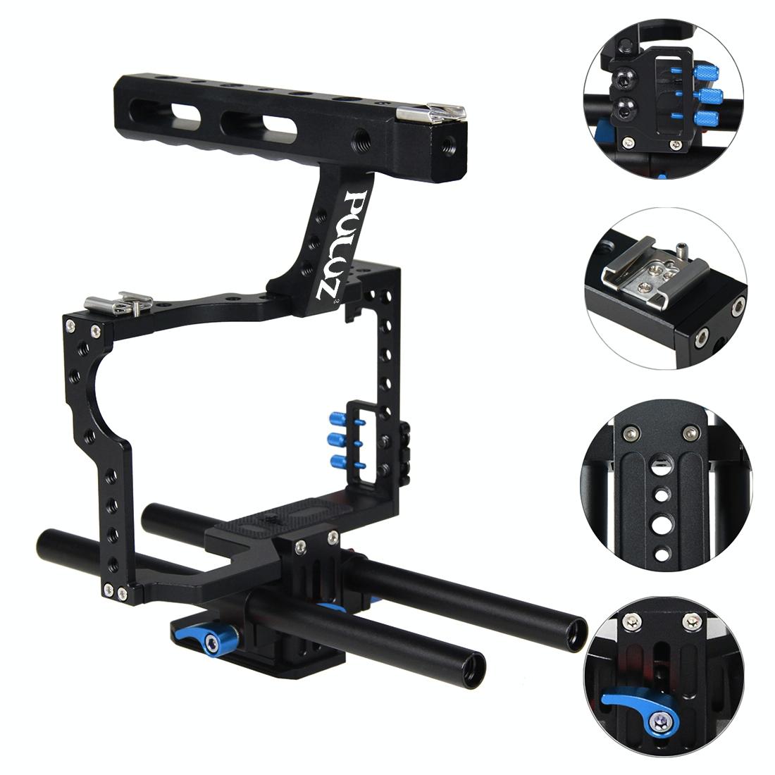 Camera Cage Stabilizer With Handle - Blue for Sony A7 / A7S / A7R 8