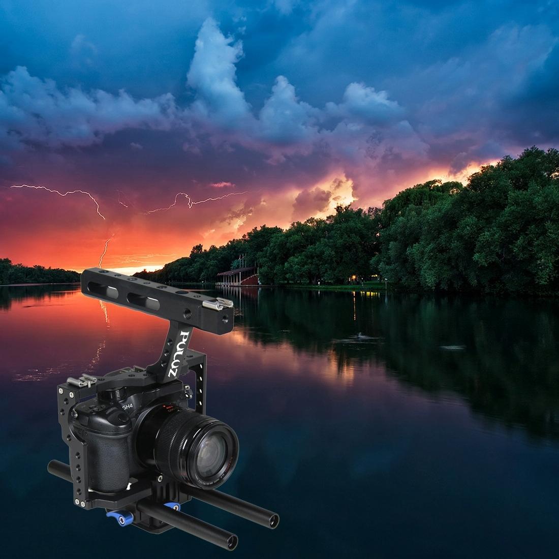 Camera Cage Stabilizer With Handle - Blue for Sony A7 / A7S / A7R 10