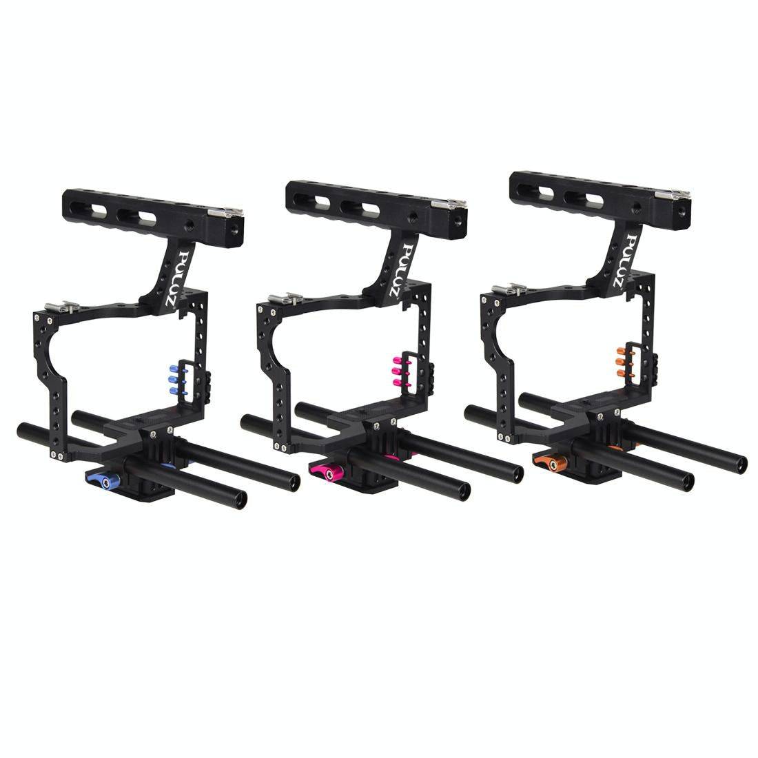 Camera Cage Stabilizer With Handle - Blue for Sony A7 / A7S / A7R 11