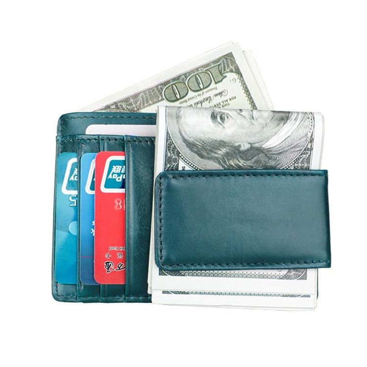 Leather Rfid Card Holder Wallet - Crazy Horse - Blue 5
