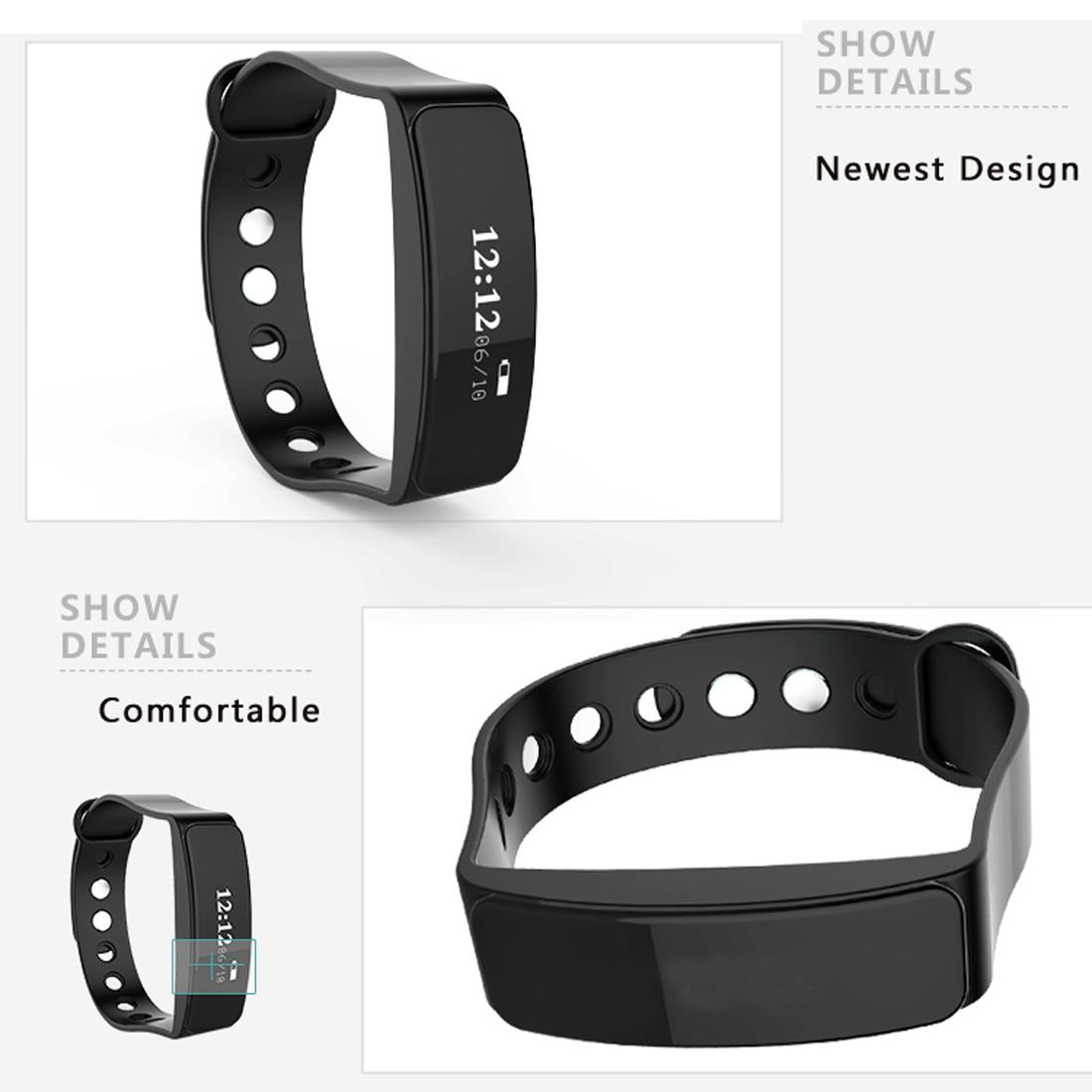 Waterproof Oled Bluetooth Smart Bracelet With Pedometer And Remote Capture For Android / Ios - Blue 5