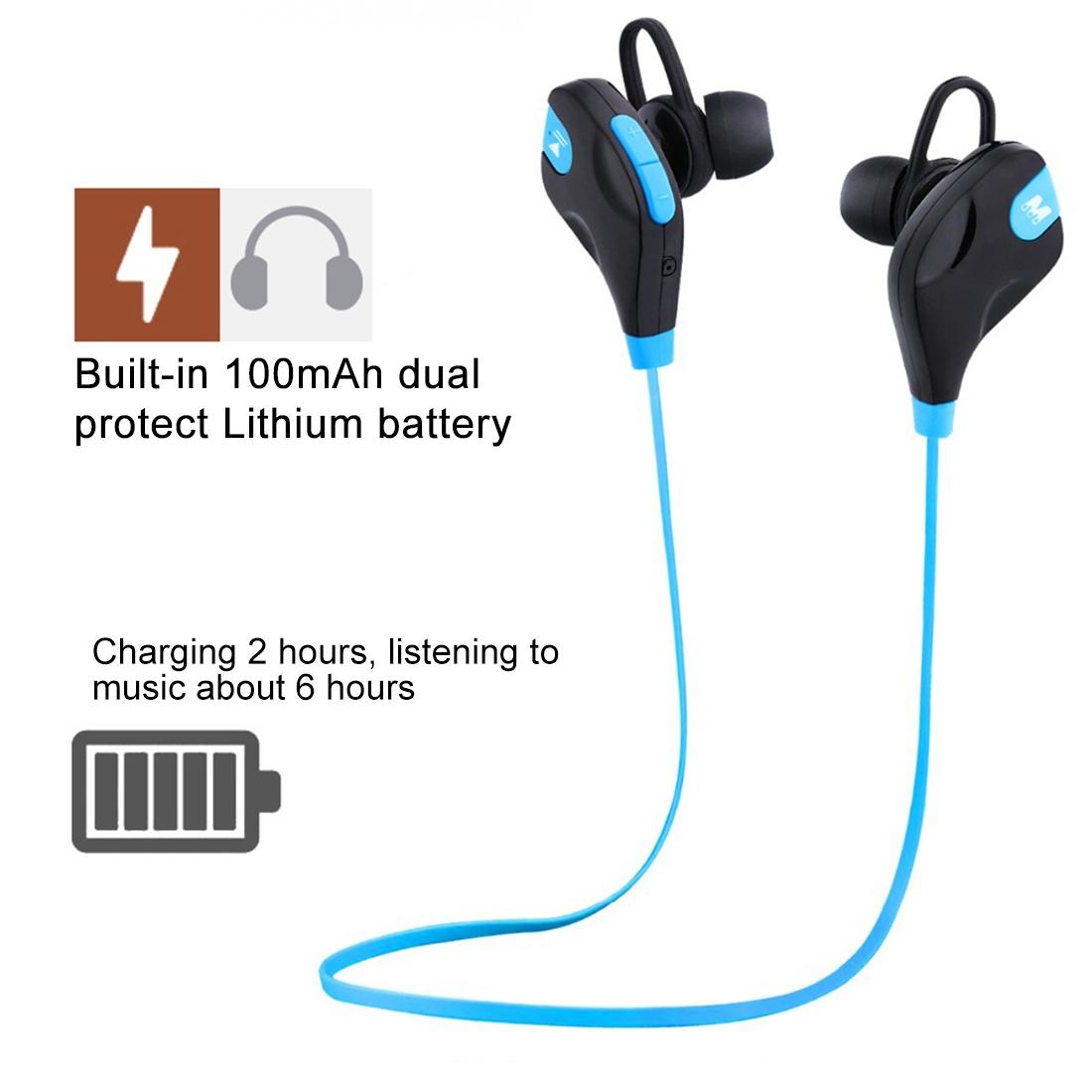 Wireless Bluetooth Earphones with Mic & Control - M8 - Blue 12