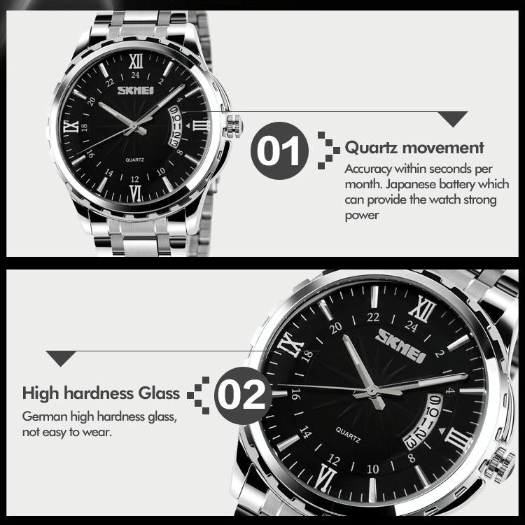 Waterproof Silver Shell Quartz Watch - Multifunctional Outdoor Fashion - Blue 4