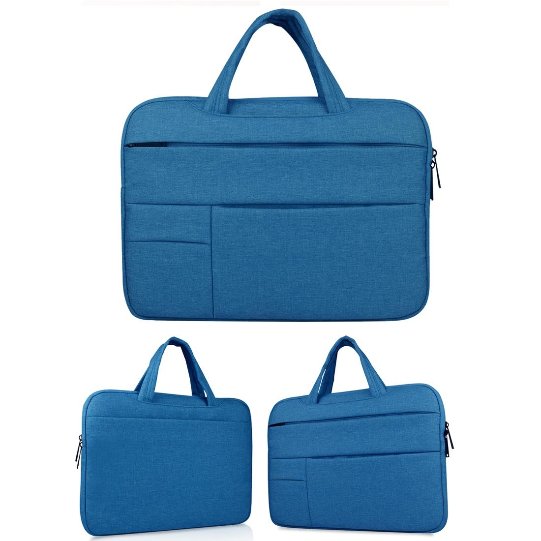 13.3 Inch Laptop Tablet Bag With Multiple Pockets And Soft Oxford Cloth Handle - Blue 9