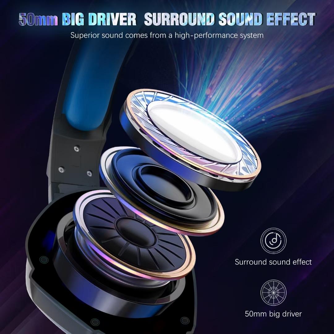 Adjustable Led Gaming Headset With Mic Blue 3