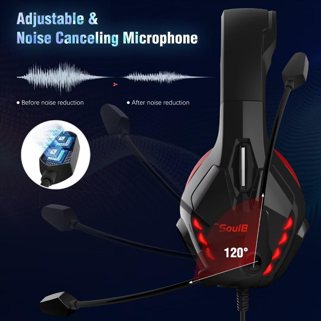 Adjustable Led Gaming Headset With Mic Blue 4