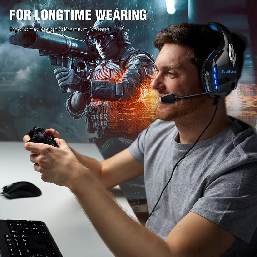 Adjustable Led Gaming Headset With Mic Blue 5