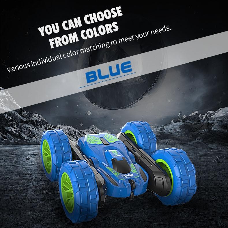 Blue Stunt Tumbling Car Toy with 2.4ghz Remote Control 6