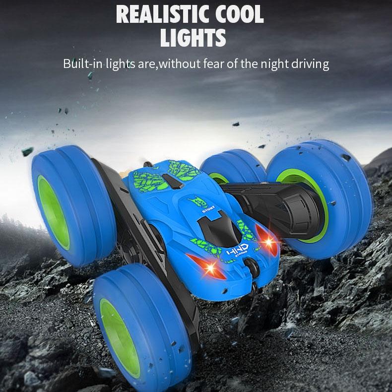 Blue Stunt Tumbling Car Toy with 2.4ghz Remote Control 7