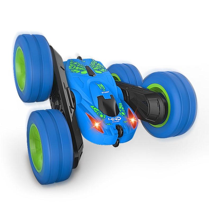 Blue Stunt Tumbling Car Toy with 2.4ghz Remote Control 8