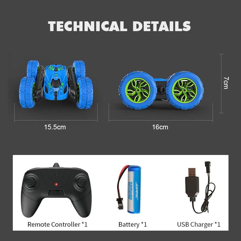 Blue Stunt Tumbling Car Toy with 2.4ghz Remote Control 14