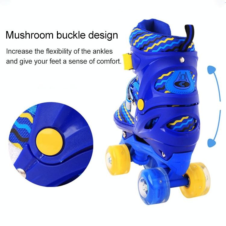 Kids Double-row Roller Skates - Full-flash White Size s - Blue 5
