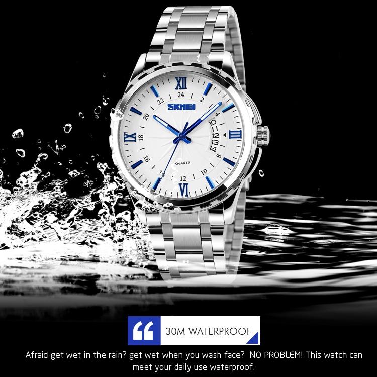 Waterproof Multifunctional Quartz Wrist Watch - Fashionable and Business-ready - Blue 9