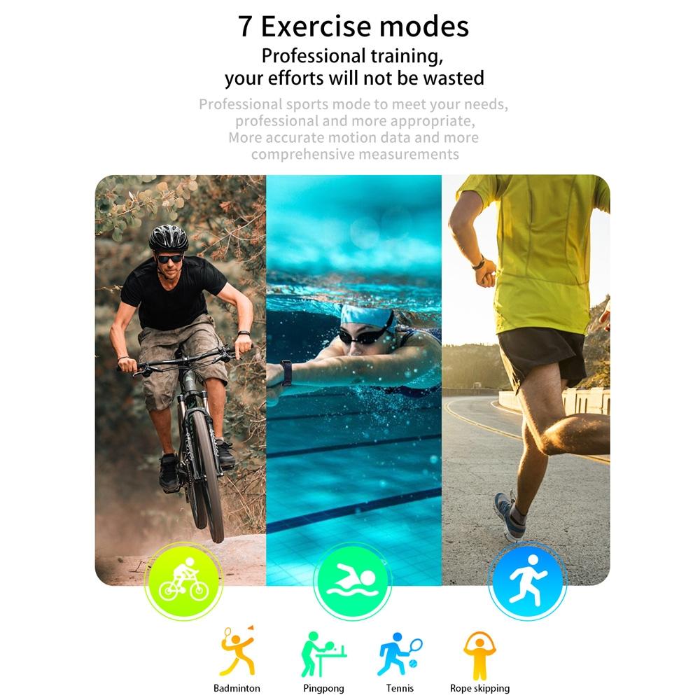 Smart Bracelet With Heart Rate Monitor And Call Reminder - Waterproof - Blue 14