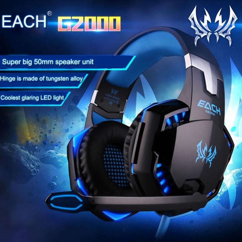 Over-Ear Gaming Headset With Mic & Led Light 2.2M Cable - Blue 6