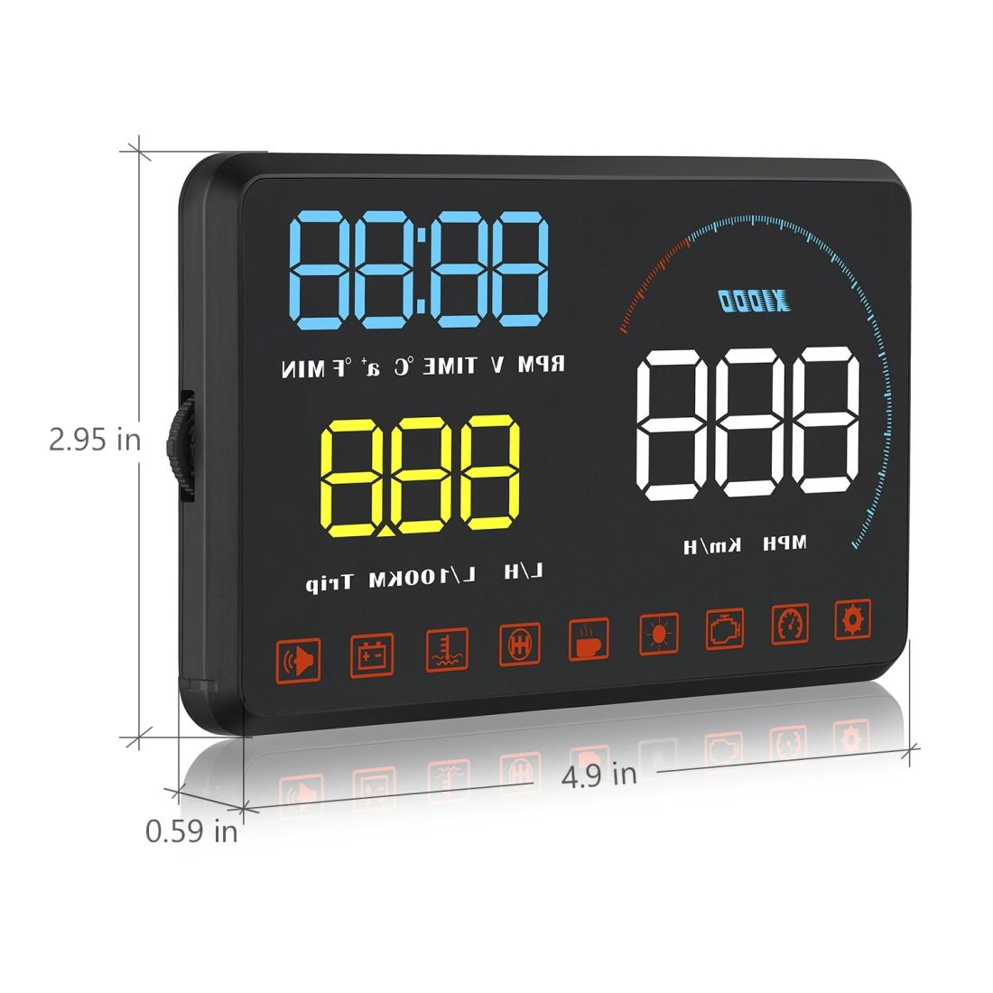 Universal Car Obd2 Hud 5.5 Inch Display Blue 3