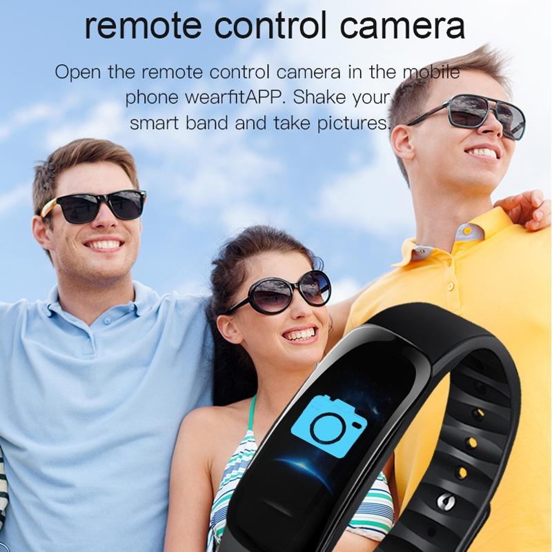 Smart Bracelet With Call Reminder Hr / Bp Monitoring Sleep / Sedentary Tracking And Remote Control - Blue 12