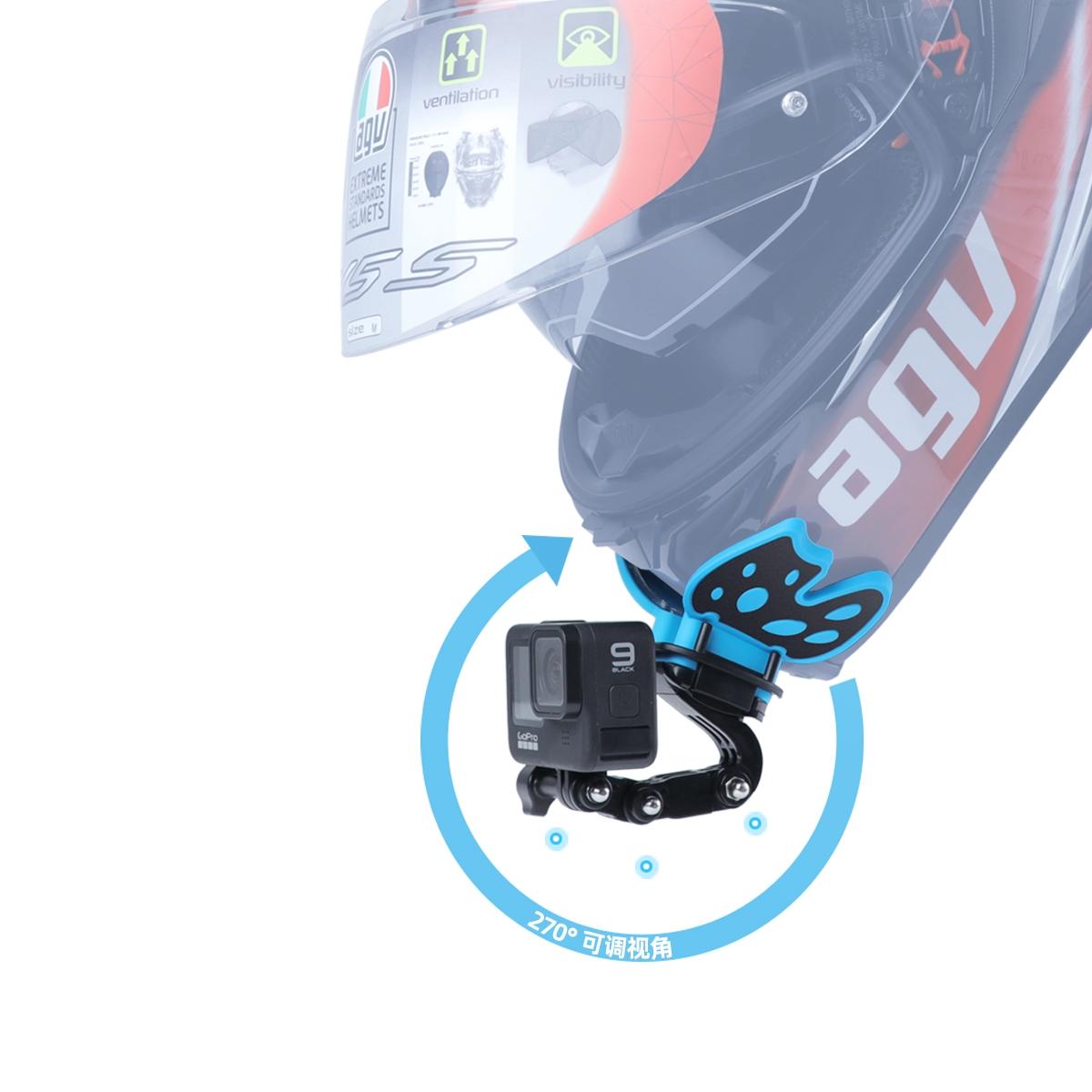 Gopro Helmet Mount Adapter - Butterfly Design - Blue 6