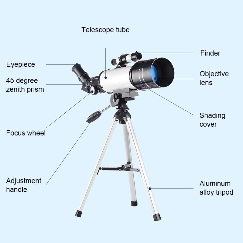 High Definition High Times Astronomical Telescope with Tripod - Blue 16x / 66x70 6