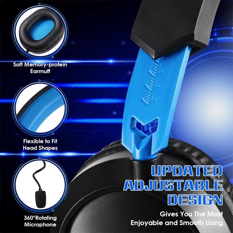 Omni Mic Gaming Headset 1.7M Cable Black+Blue - Black Blue 7