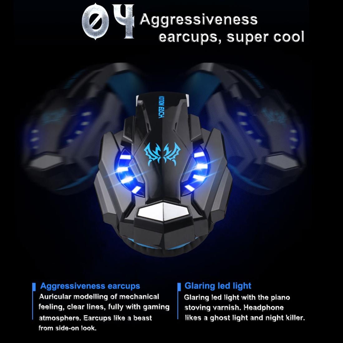 3.5Mm Gaming Headset With Mic & Led For Laptop / Phone - Blue Black 9