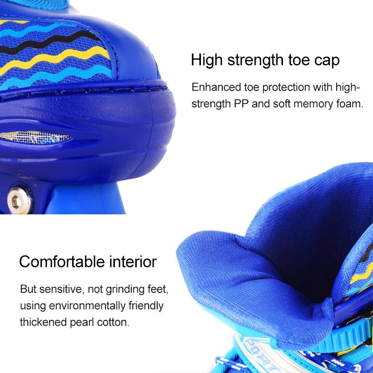 Double-row Roller Skating Shoes for Kids - Full-flash White Size m - Blue 4