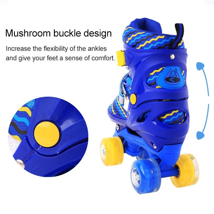Double-row Roller Skating Shoes for Kids - Full-flash White Size m - Blue 6