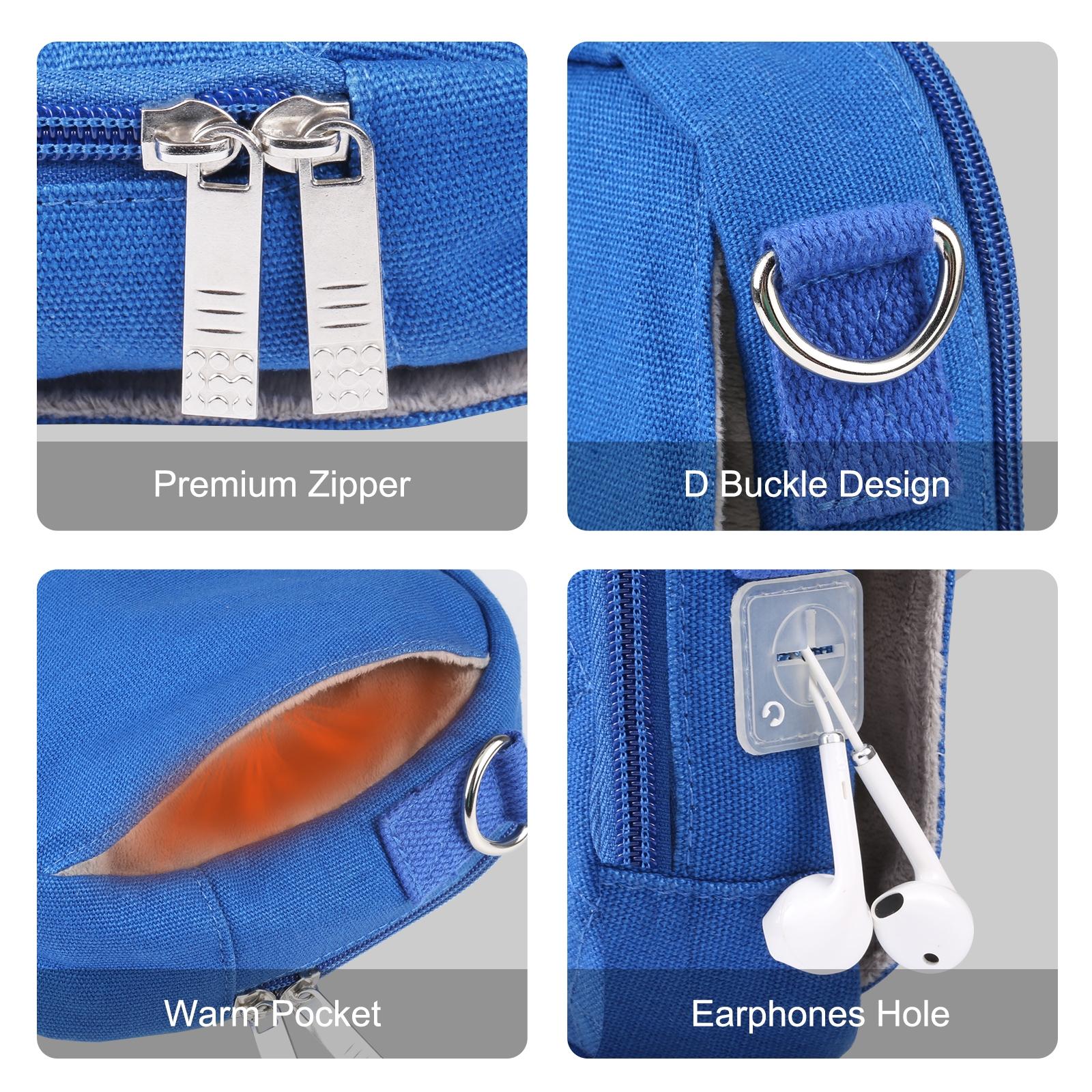 Small Messenger Bag With Tablet And Phone Warmer - Blue 4