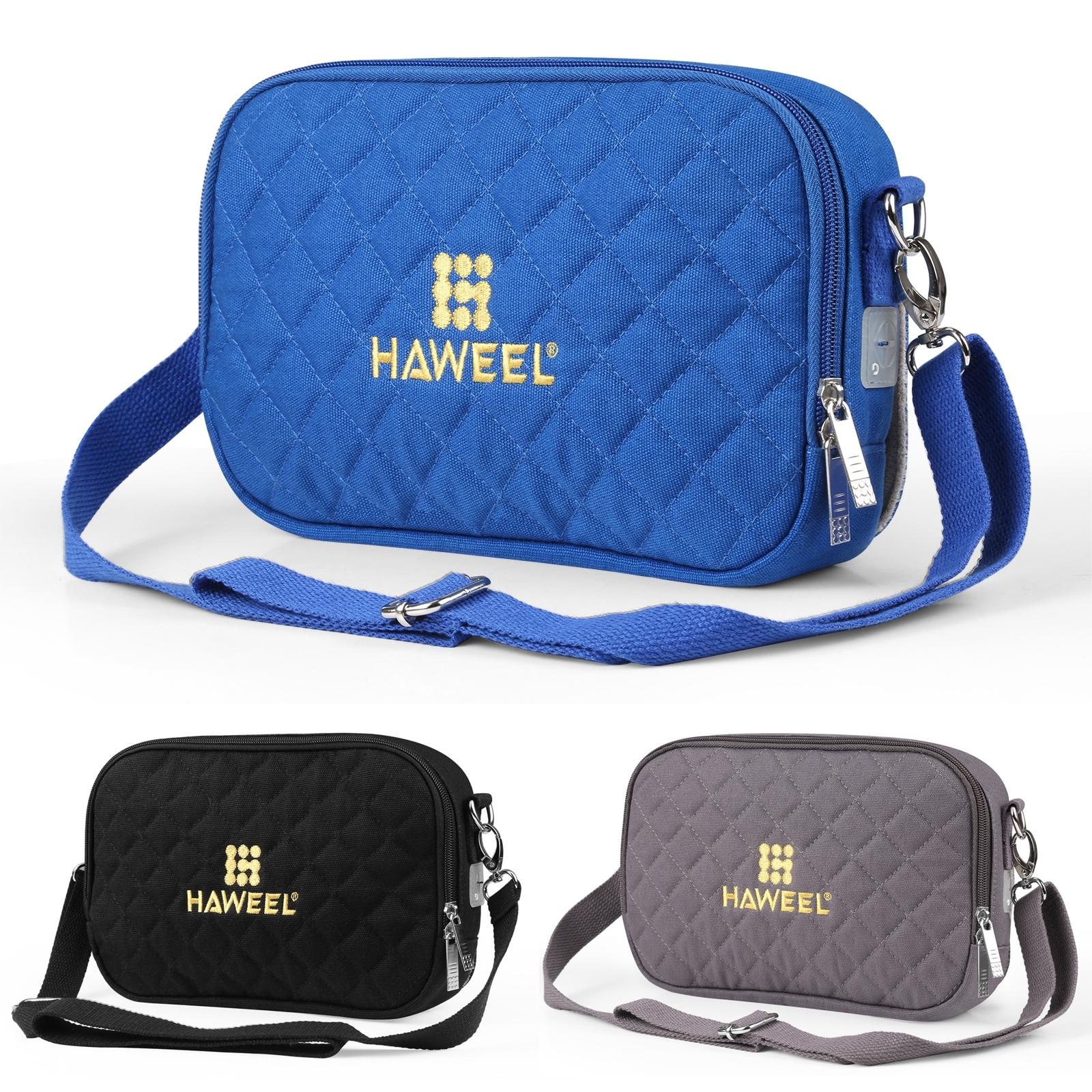 Small Messenger Bag With Tablet And Phone Warmer - Blue 11