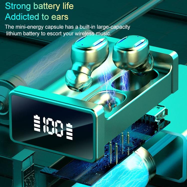 Wireless Bluetooth Earphones with Magnetic Charging Box - Blue 6