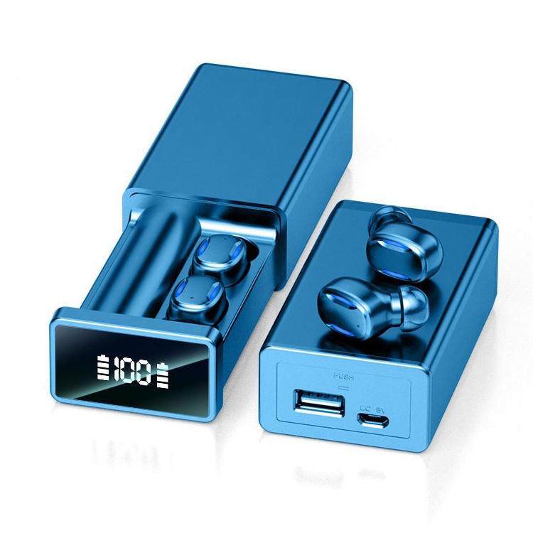 Wireless Bluetooth Earphones with Magnetic Charging Box - Blue 9