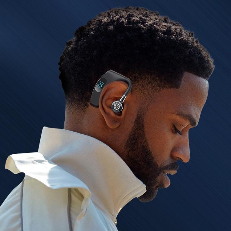 V12 Business Wireless Bluetooth 5.0 Earphone with Charging Box - Hanging Ear Style - Blue 7