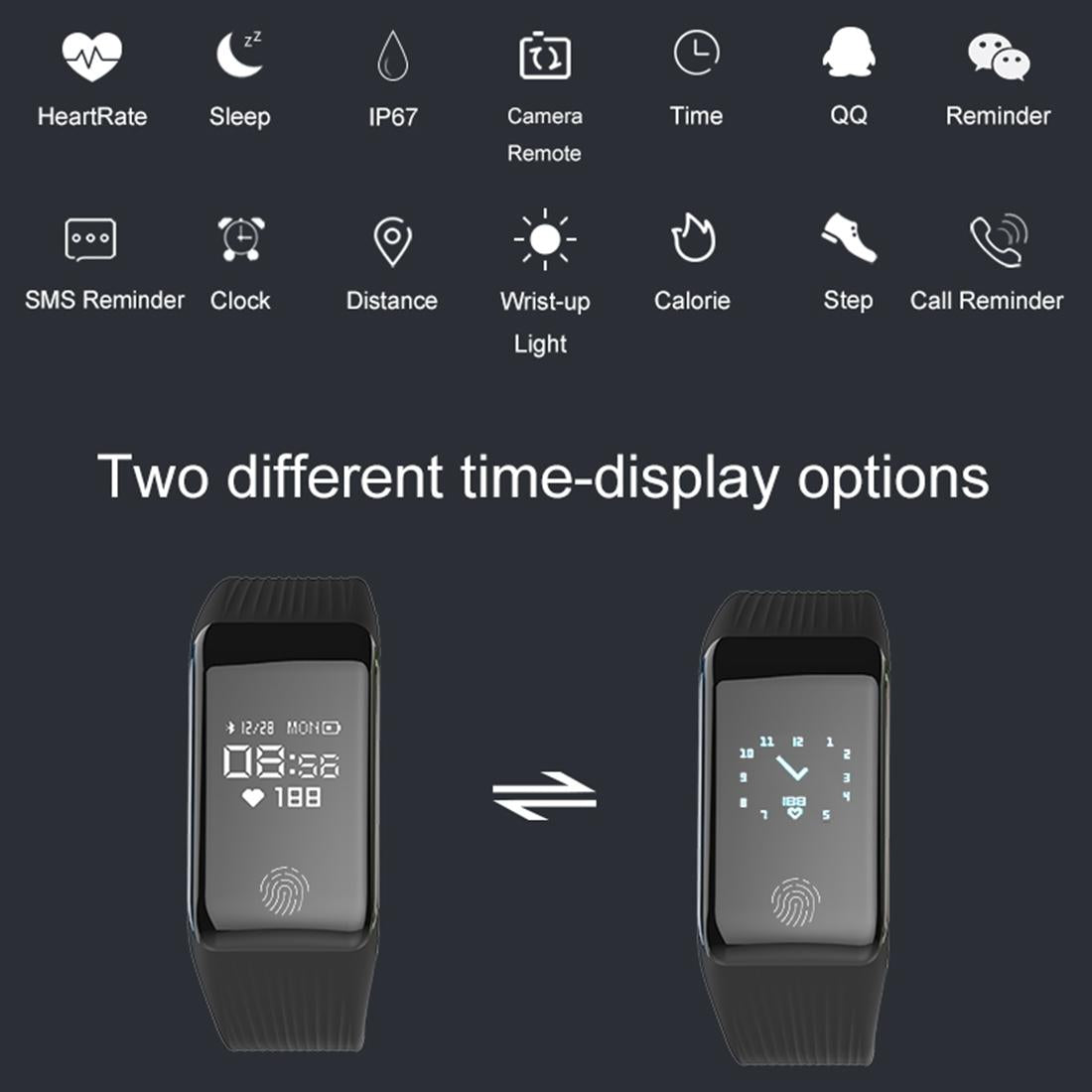 Waterproof Oled Fitness Tracker - Ip67 - Blue 6