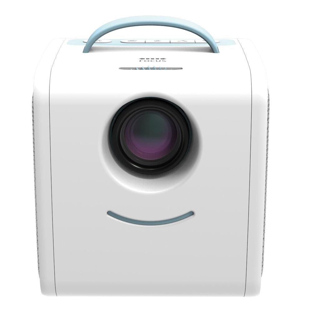 10W Children Video Projector - 30 Lumens Hd 1080P Lcd Technology Supports Av / Usb / Mini Sd / Hdmi / Audio - White - Blue 3